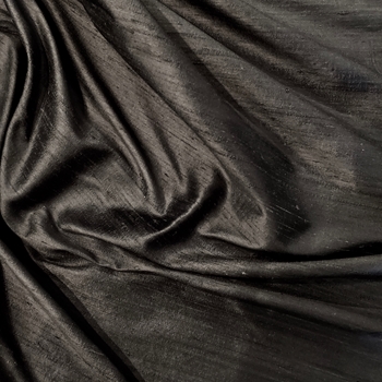 Dupioni Silk - Gun Metal Graphite - 54in, 100% Hand Loomed Silk - India - Dry Clean Only, Do not expose to sunlight.