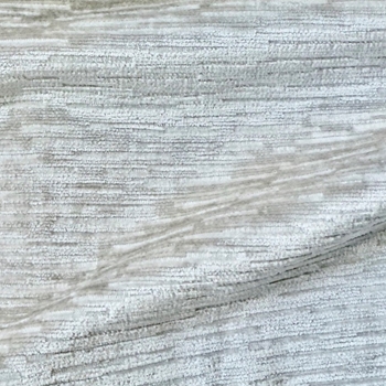 Chenille Velvet - Driftwood - Oyster - Horizontal silky soft striae weave. Unbacked, 54in Wide, 100% Polyester. Machine wash & Dry.