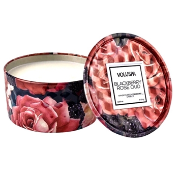 Voluspa - Roses Blackberry Oud Candle Tin 6OZ 25HR