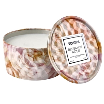 Voluspa - Roses Bergamot Candle Tin 6OZ 25HR