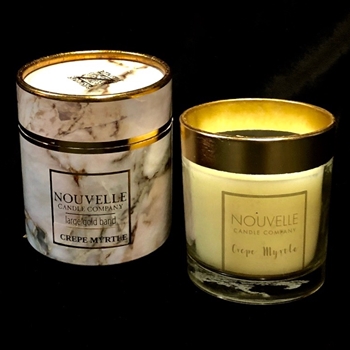 Nouvelle Signature - Crepe Myrtle Gold Band Candle 8OZ Boxed