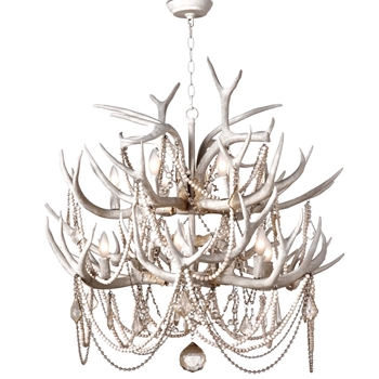 Chandelier - Cheyanne Antler White 33W/40H 12Light