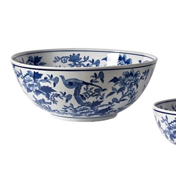 *Bowl - Delft Bird & Bough LARGE 17W/7H