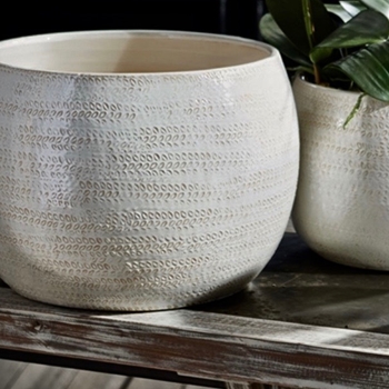 *Planter - Kayla Pot White LARGE 14W/14H