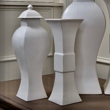 *Urn - Garniture Lidded White SMALL 6W/16H