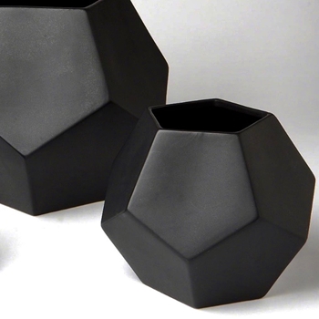 *Vase - Facet Black 7IN