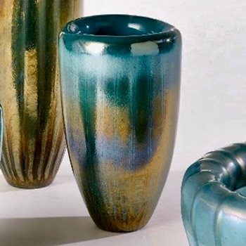 *Vase - Teardrop Turquoise/Gold LARGE 8W/12H