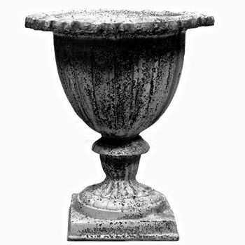 *Urn - Botanico 17W/21H Base 10X10 - Fiberstone Soot