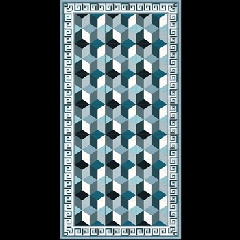 Adama - Cubic Blue 47x24 Vinyl Carpet