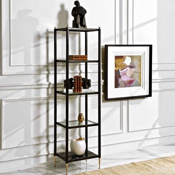 *Etagere - Viceroy 18W/14D/67H Marble, Glass Brass - Please call for pricing.
