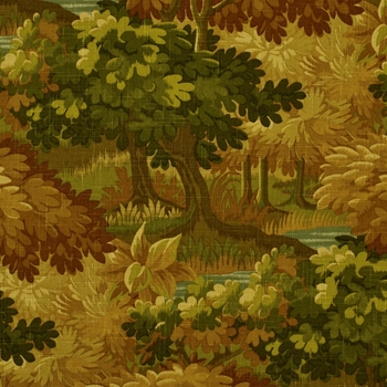 Print - Scenic Flora Autumn - ROBERT ALLEN @ HOME - 54IN, 55% Linen, 45% Rayon, 27x27in Repeat, 15K DR