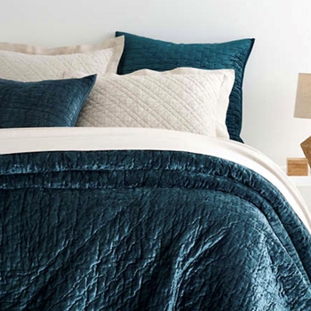 Pine Cone Hill - Matte Velvet Teal Juniper Quilt King 110W/96L