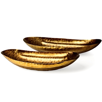 Bowl - Karmen Gold Boat 2 Sizes 29x12W $150, 26x10W  $115