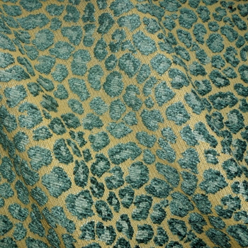 Chenille Jacquard - Spots Verde Cadet, 56in, 26% Polyester, 52% Rayon, 22% Cotton, Repeat 3.4H x 6.3V, 15K DR. Dry Clean Only