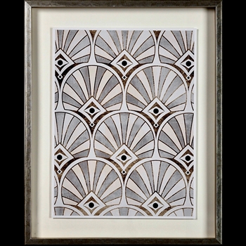 *26W/32H Framed Print Deco Patterning II