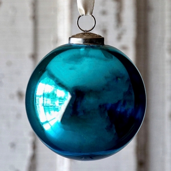 Globe - Mercury Glass Vintage Teal 5in