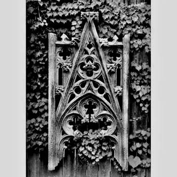 24W/46H Plaque - Garden Wall Tracery Fiberstone Soot