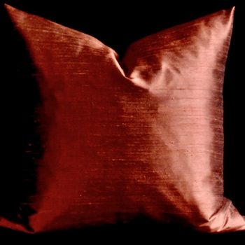 Silk Dupioni Rust Cushion 18IN