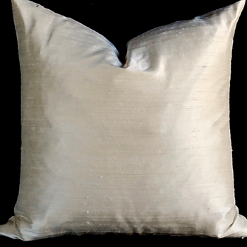 Silk Dupioni Cushion Oyster Pearl 18SQ