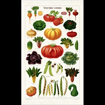 Tea Towel - Vegetable Garden 19x32 100% Cotton - Italy