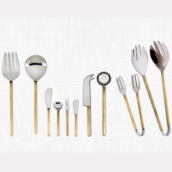 *Cutlery Tapas Ribbed Gold & Stainless 9 Pieces Sold Individually