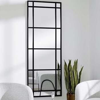 *27W/79H Mirror - Atticus Black Iron Grid