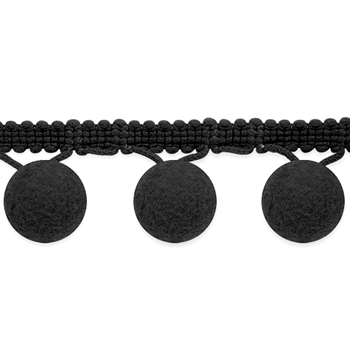 Ball Fringe - Black Bonita 1.5IN - 100% Nylon