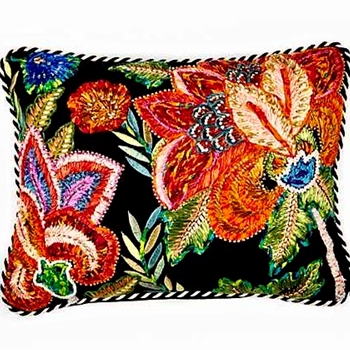 MacKenzie Childs Cushion - Jaipur Multi Black 16x12in