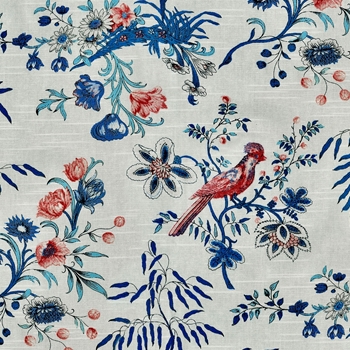 *Print - Above the Treetops Porcelain Delft 54in, 39K DR, 100% Cotton, 14in Hor X 27in Vert Repeat