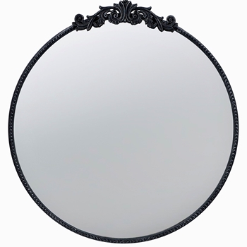 *30W/32H Mirror - Dia Black Round