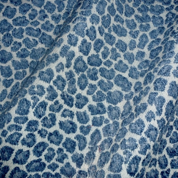 Chenille - Spots Azure Blue Jacquard, 54in, Soft hand unbacked, 26% Polyester, 52% Rayon, 22% Cotton, 56in, 6.3V x 3.5H Repeat, 15K DR. Dry Clean Only