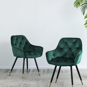 Dining Chair - Tufted Emerald Velvet 24W/25D/34H