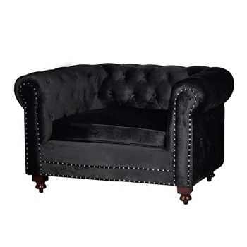 Armchair - Palais Black Tufted Velvet 46W/389D/31H
