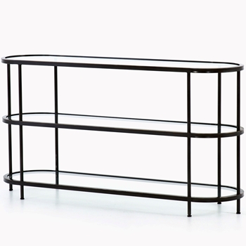 *Console - Lila Oblong 3 Tier 60W/17D/32H Patina Iron / Glass