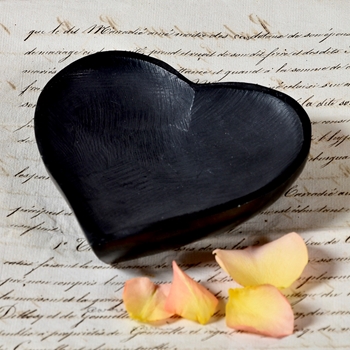 Bowl - Soapstone Heart 4in - Decorative Use Only not food safe.