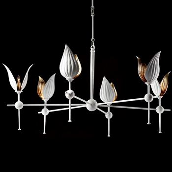 Chandelier - Peace Lily 47W/24H  6 E12 Chandelier Bulbs