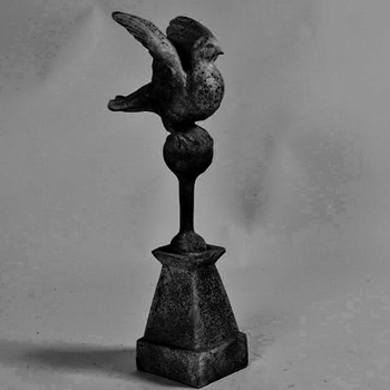 Finial Dove 11W/24H Dusted Black Fiberglass