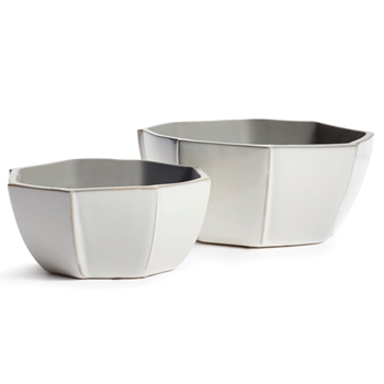 *Planter - Dixon Octagon White  Bowl Set of 2 - 75in, 6in