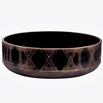 *Bowl - Numerals Patina Black & Bronze 18W/6H