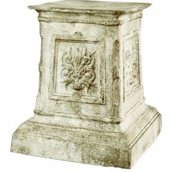 Pedestal English 17W/20H - Top Platform 13.5SQ Fiberstone White Moss