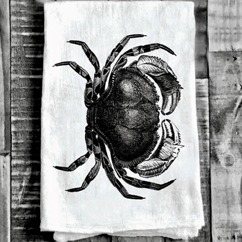 Tea Towel - Crab Flour Sack 27in SQ