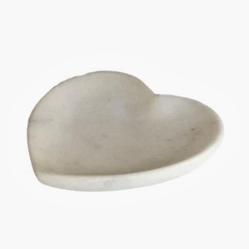 Lothantique - Belle De Provence Marble Plate Heart White 5in