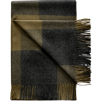 Throw Buffalo Plaid - Baby Alpaca 70x50 Olive Charcoal