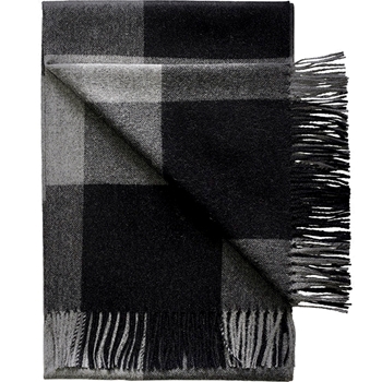 Throw Buffalo  Plaid - Baby Alpaca 70x50 Black Grey