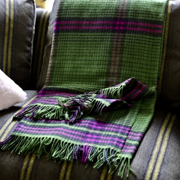 Designers Guild Throw - Delamere Emerald Tartan 71X51 Merino Wool