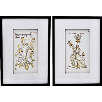 *20W/28H Framed Glass Print - Flora Fairies II  2 Assorted Sold Individually