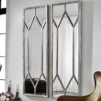 *29W/79H Mirror - Sarconi Silver Leaf