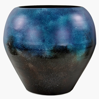 *Vase / Planter - Celestial Azure ( Metal ) 14W/13H