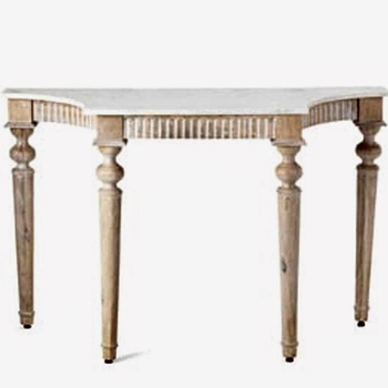 *Console - Adelle - White Marble & Mango Wood  46W/16D/30H