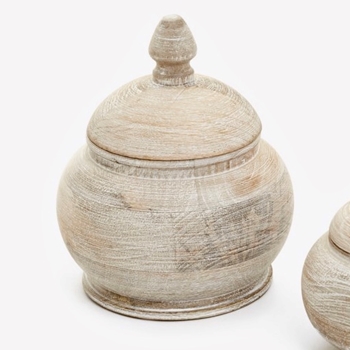 *Jar - Turned Wood Box w/Lid Small 6x7in